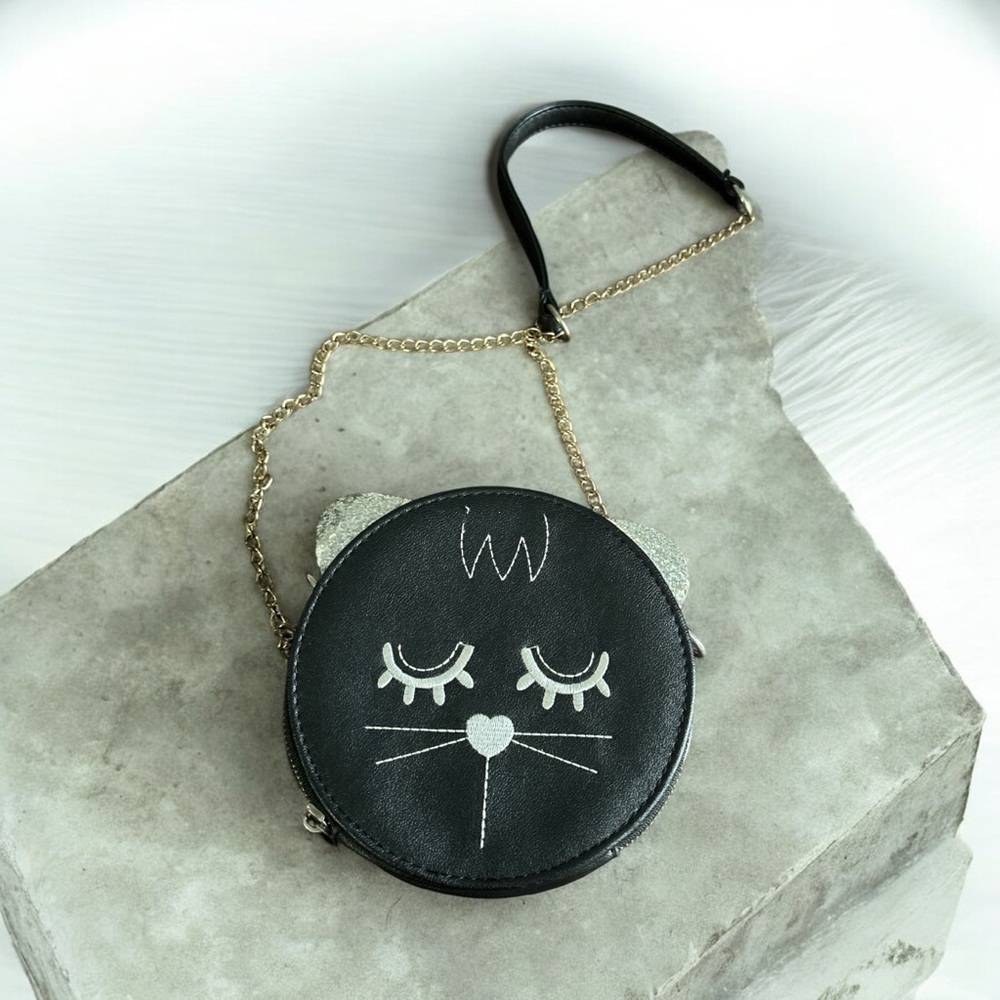 Black Cat Face Crossbody Bag
